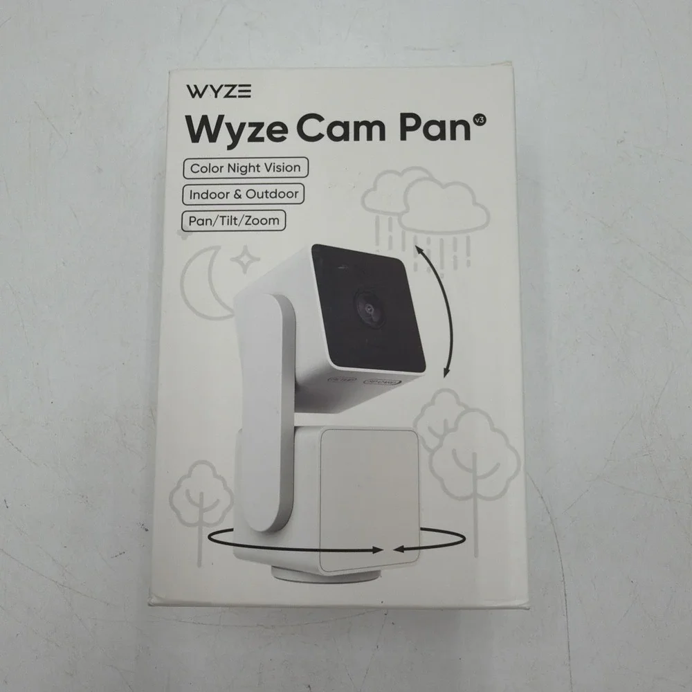 Wyze Cam Pan Indoor Outdoor Camera White WYZECPAN3 Open Box